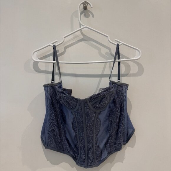 Urban Outfitters Out From Under Blue Lace Corset Top – Size M - Picture 4 of 4